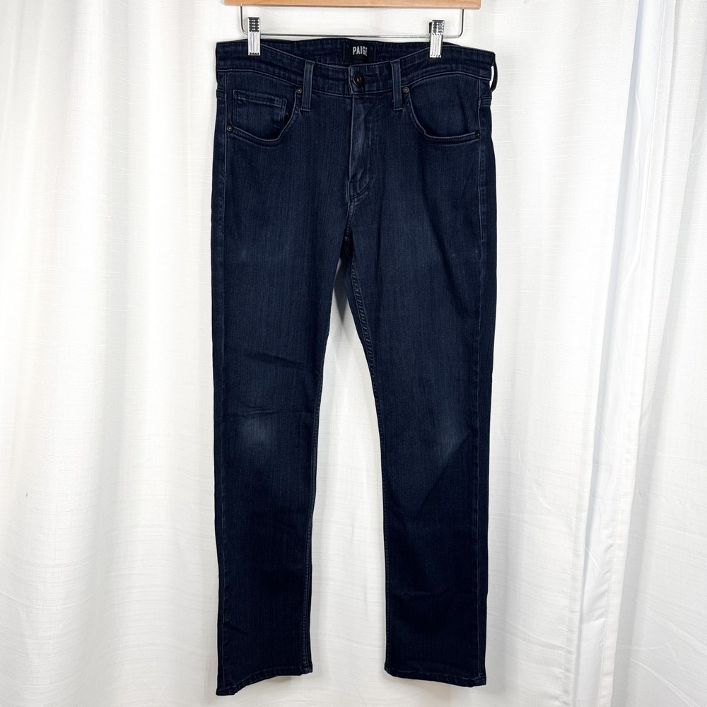 PAIGE Federal Transcend Jeans Mens 30 Dark Wash Slim Straight Made USA Stretch